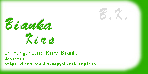 bianka kirs business card